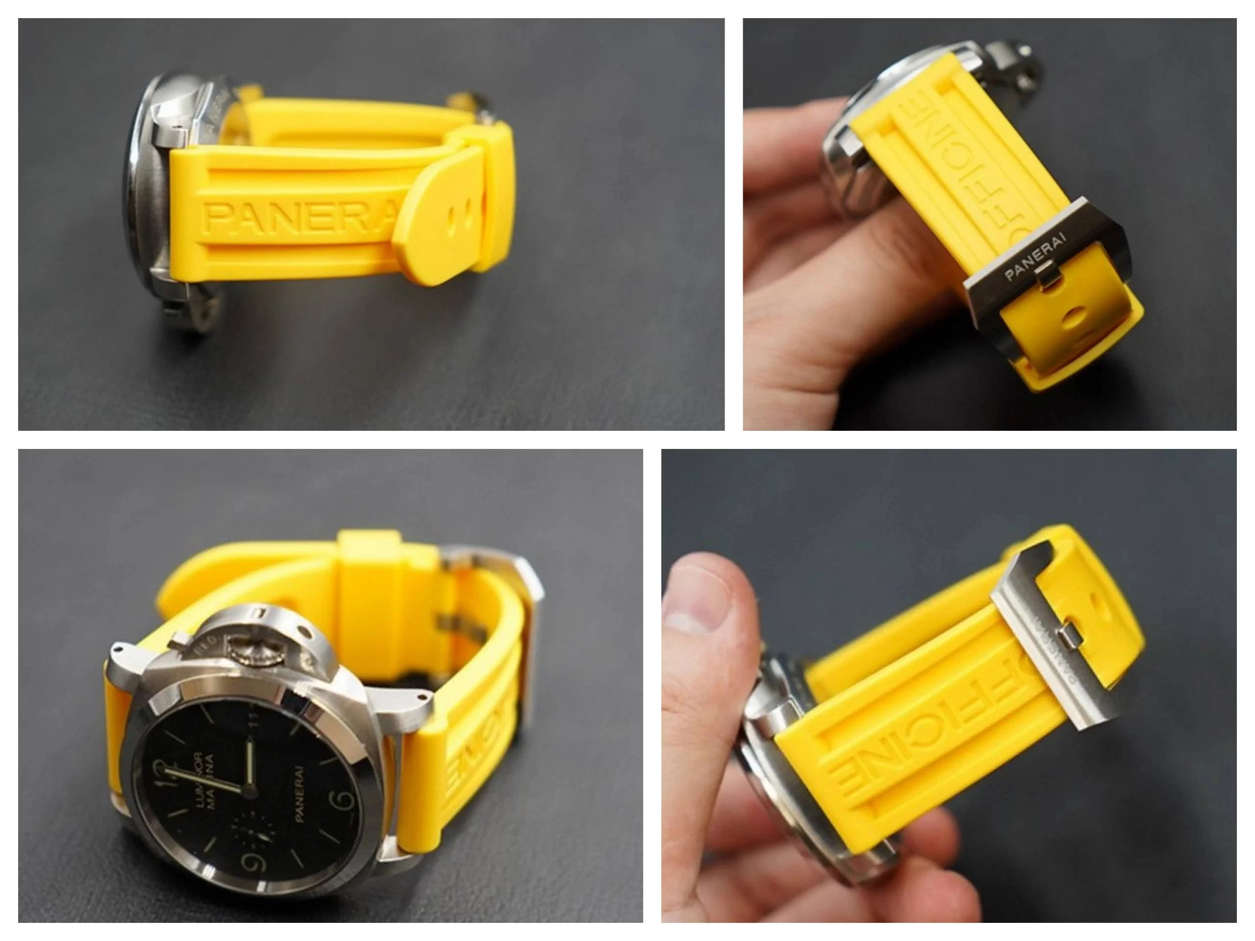 PANERAI OFFICINE イエロー ラバーベルト Rubber Band for Panerai Officine PAM Diver Watch 22/24mm. - TopStraps