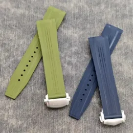FKM Rubber Strap for Longines Conquest/GMT L3 Series – 21mm/22mm Curved End